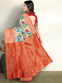 Thumbnail for Kalamandir Floral Printed Zari Banarasi Saree - Distacart