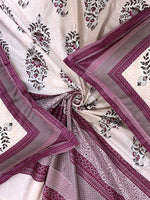 Thumbnail for BELLA CASA Pink & White 350TC Ethnic Motifs Pure Cotton King Bedsheet with 2 Pillow Covers - Distacart