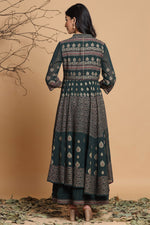 Thumbnail for Juniper Women's Jadegreen Georgette Printed Layered Dress - Distacart