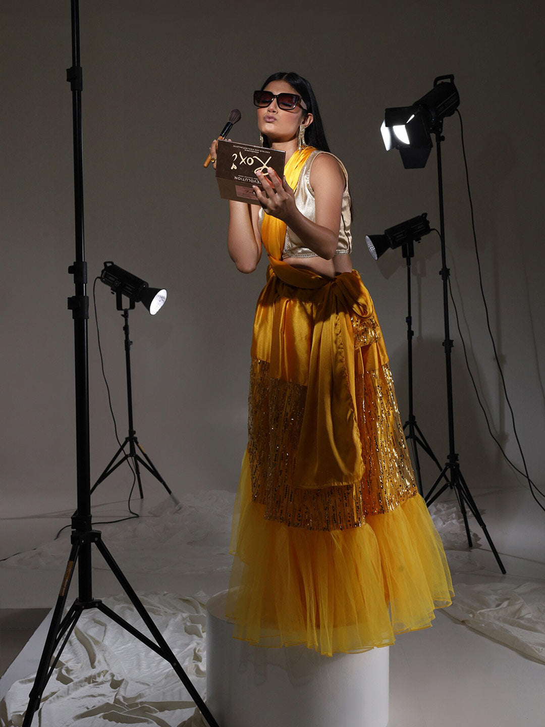 Tikhi Imli Satin embroidered Ready to Wear Saree - Distacart