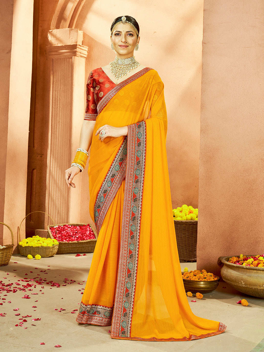 Mitera Pure Georgette Saree - Distacart