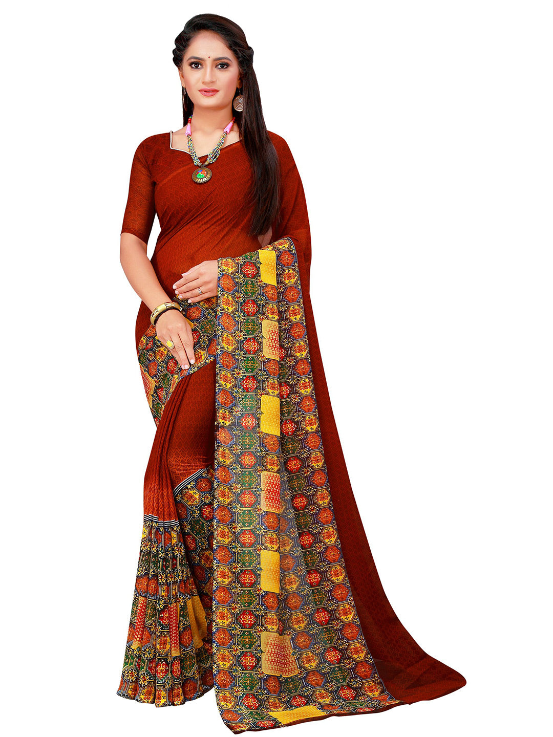 Kalini Women Brown Sarees - Distacart