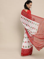 Thumbnail for Saree Mall Geometric Poly Chiffon Saree with Printed border - Distacart
