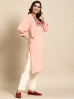 Thumbnail for Sangria Floral Embroidered Kurta - Distacart