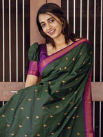 Thumbnail for Kalini Ethnic Motifs Woven Design Zari Silk Blend Banarasi Saree - Distacart