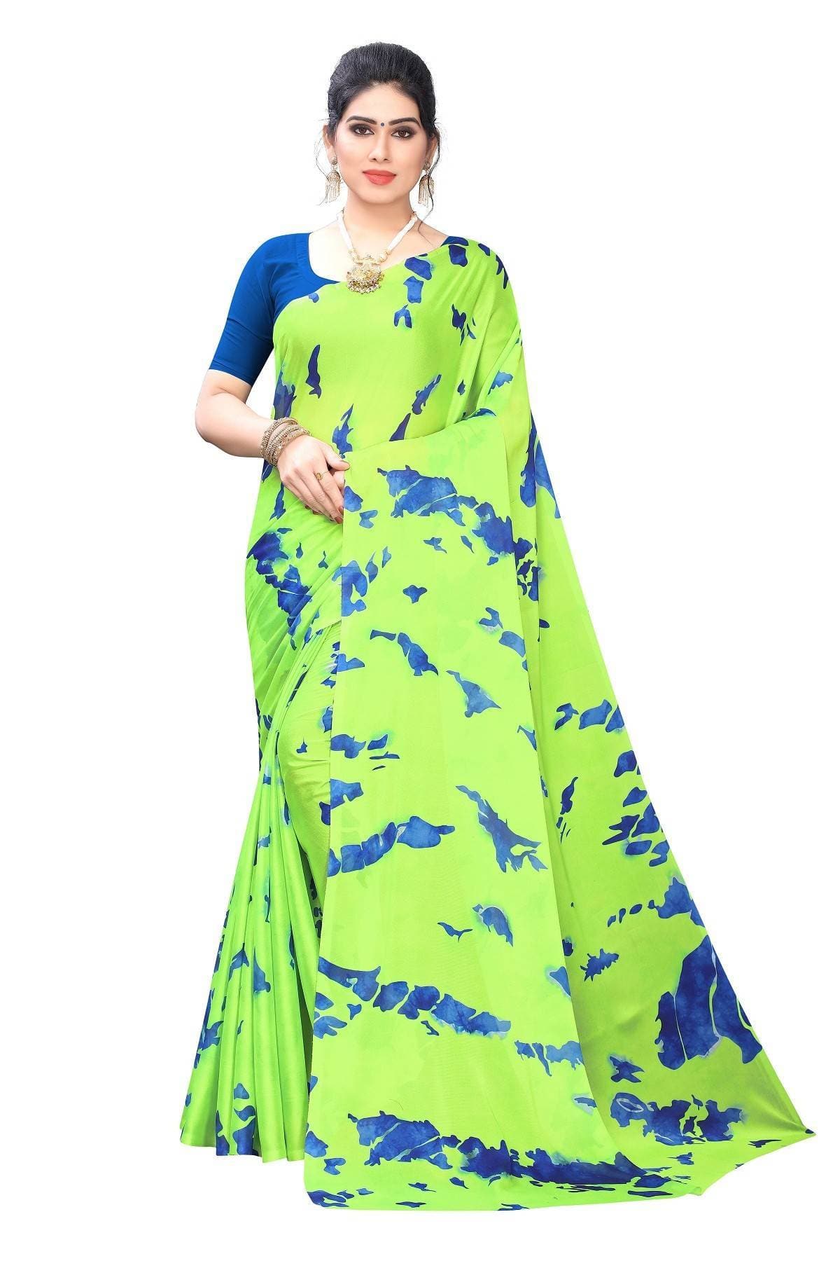 Vamika Green Silk Blend Designer Saree