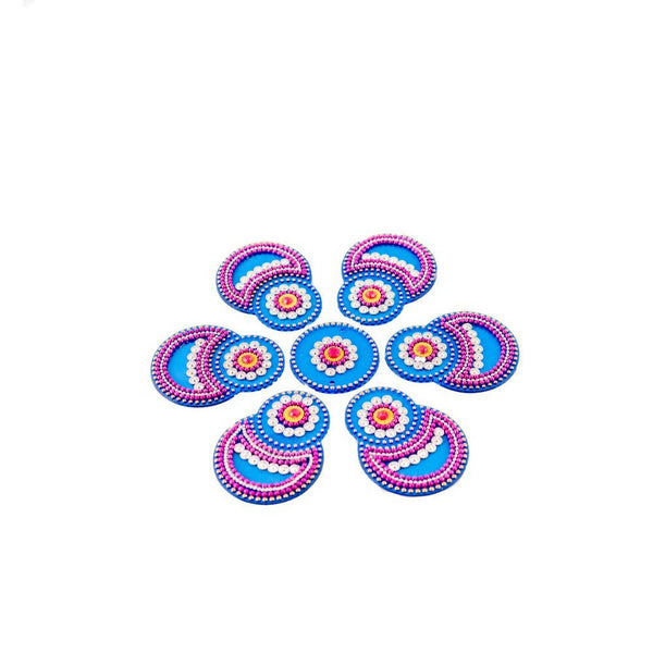 Kundan HandiKrafts Designer Double Round Blue (Baby) - Distacart