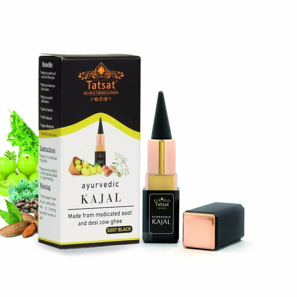 Tatsat 100% Natural Certified Ayurvedic Kajal With Pure Herbs - Distacart