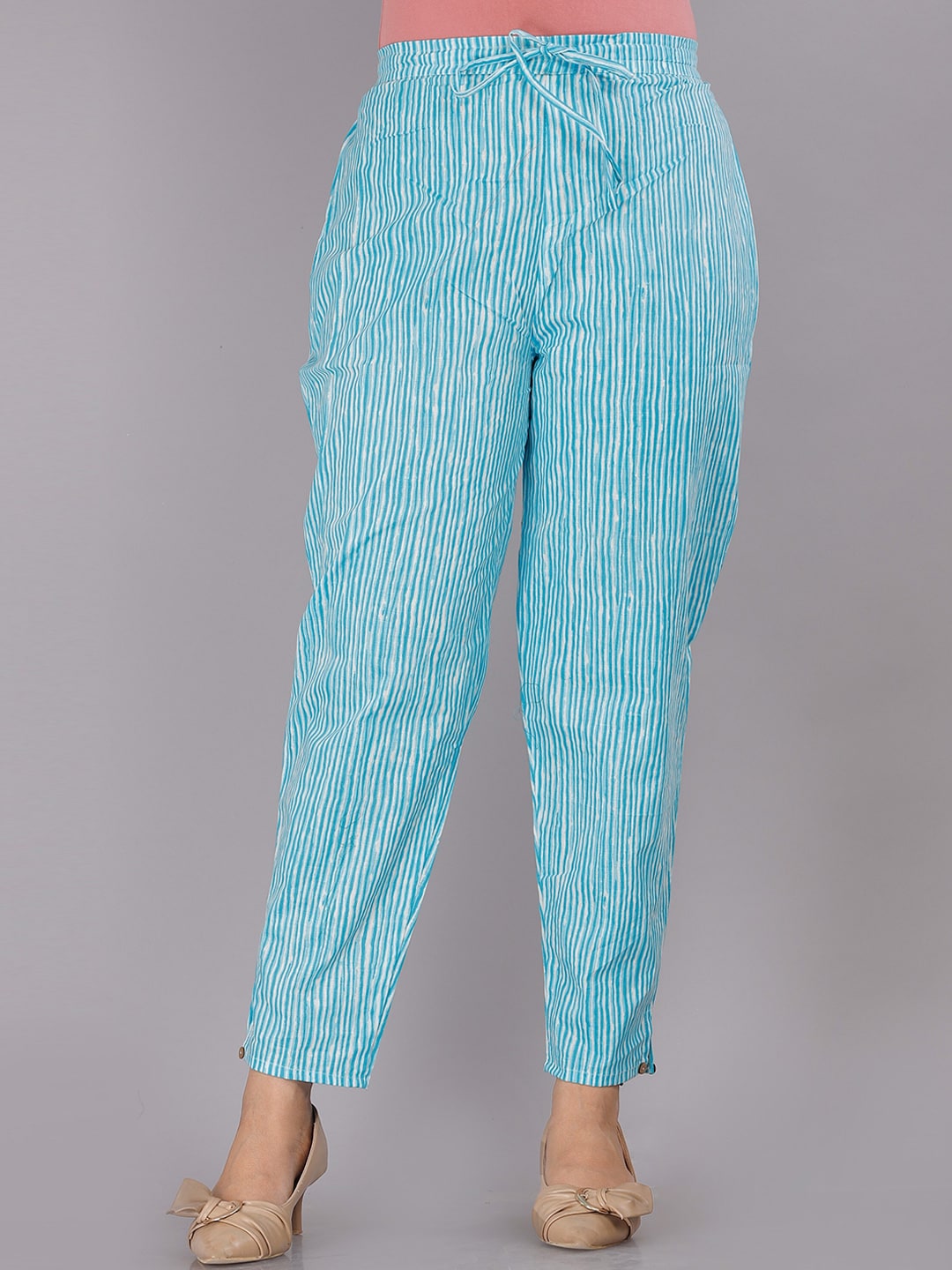 Kalini Women Blue Ethnic Motifs Printed Pure Cotton Kurta with Trousers & With Dupatta - Distacart