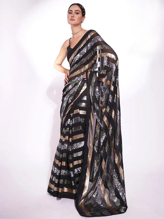 Mitera Embellished Sequinned Saree - Distacart