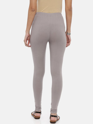 Souchii Women Grey Solid Slim-Fit Churidar-Length Leggings - Distacart