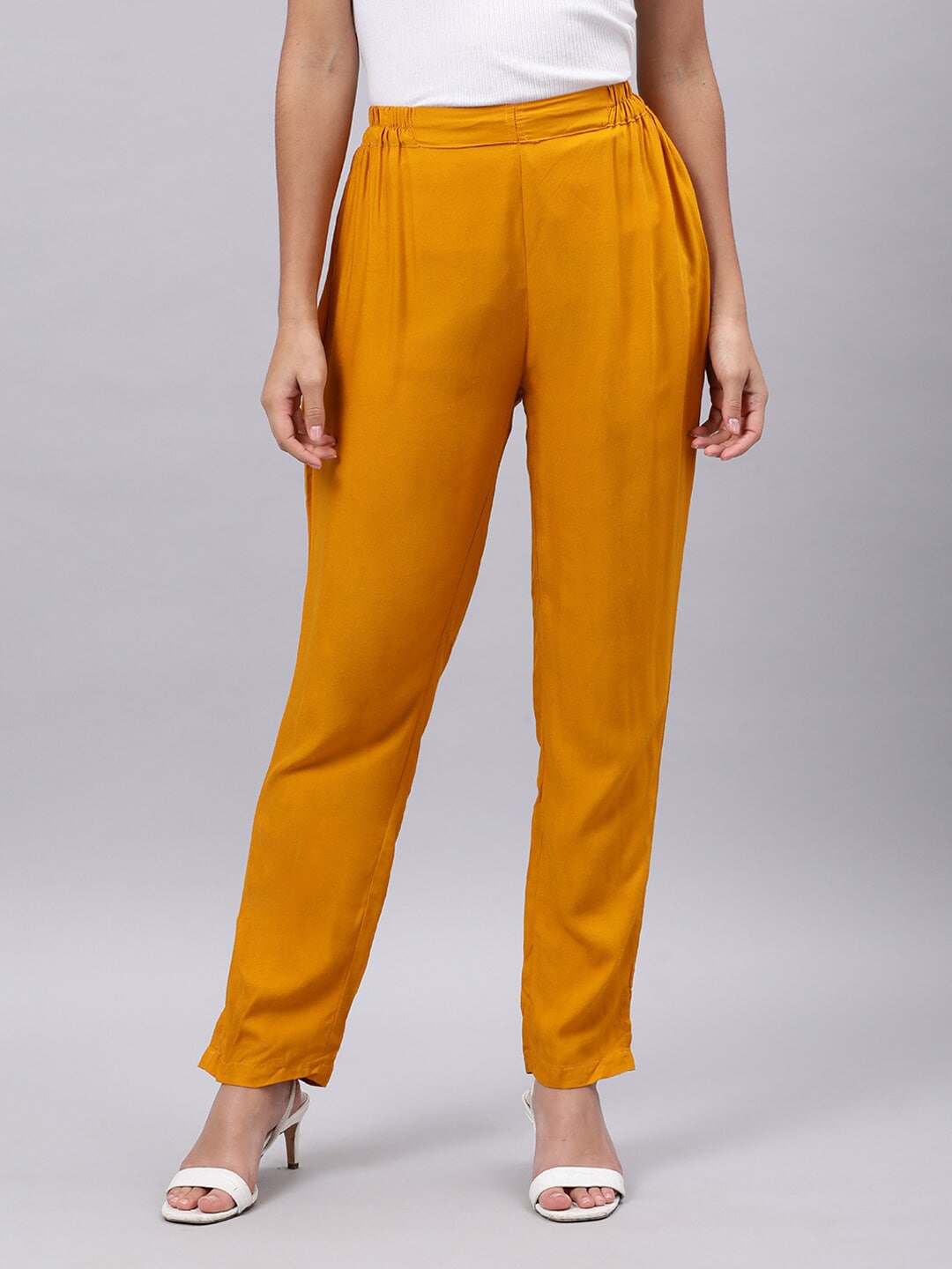 Souchii Yellow Liva Palazzos - Distacart