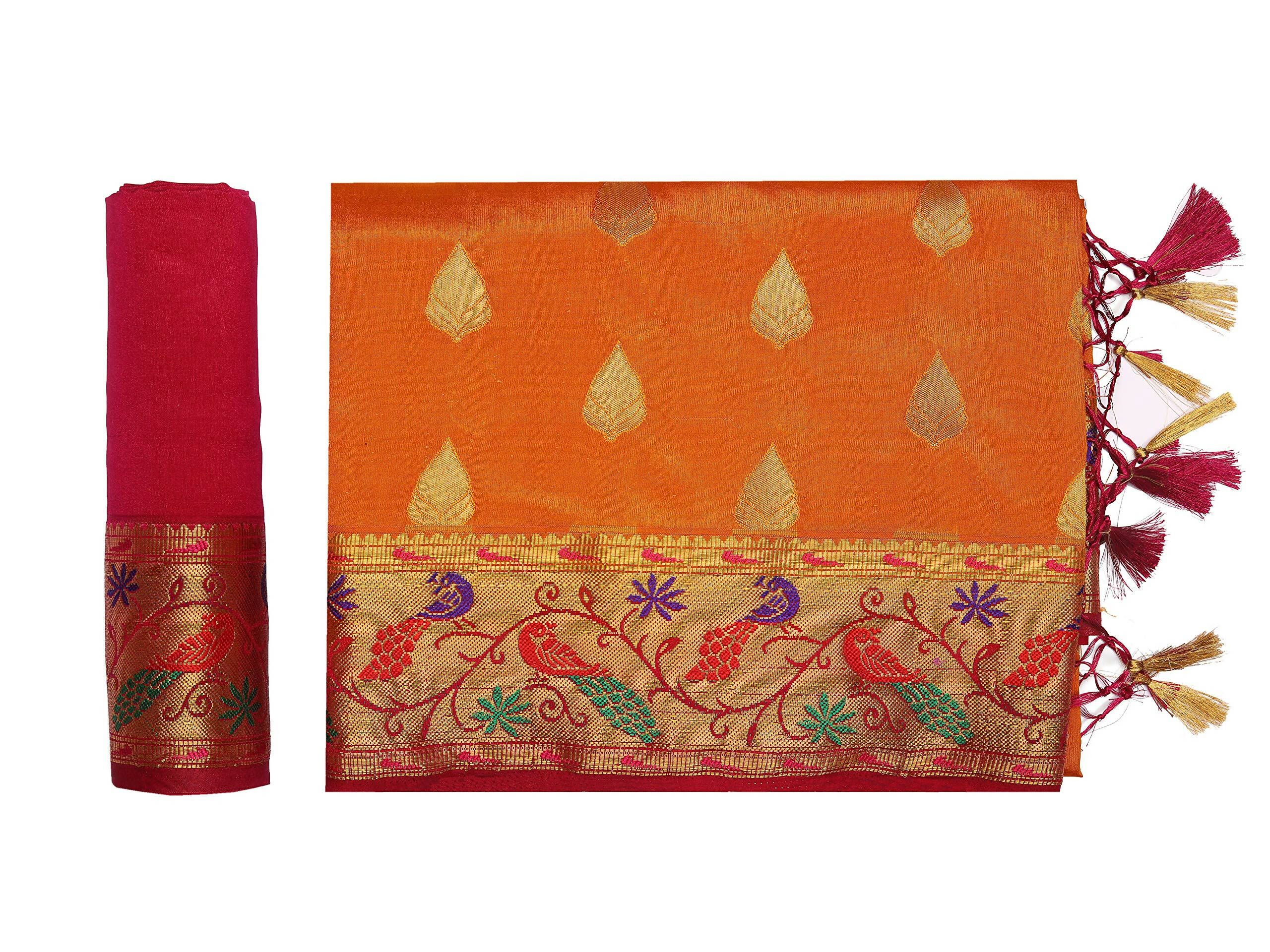 Mimosa Women's Paithani Art Silk Mustard Yellow Saree - Distacart