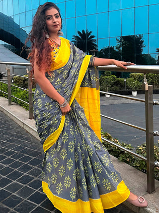 Kalini Ethnic Motifs Printed Pure Cotton Bagh Saree - Distacart