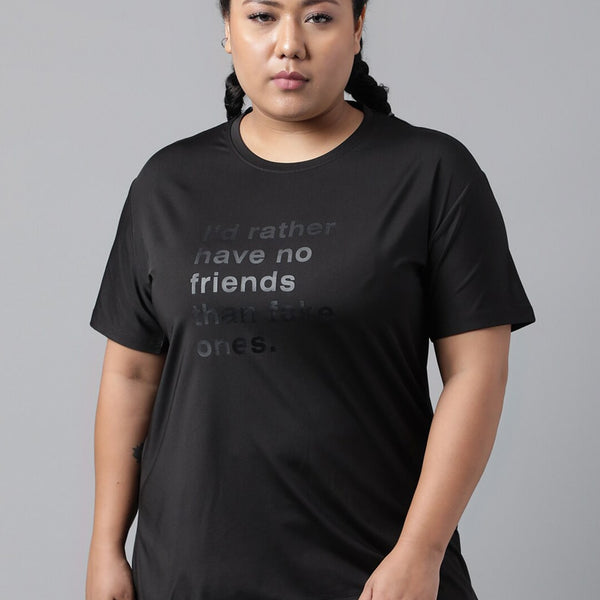 MKH Typography Printed Plus Size Drop Shoulder Sleeves Relaxed Fit Dri-FIT Sports T-shirt - Distacart