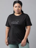 Thumbnail for MKH Typography Printed Plus Size Drop Shoulder Sleeves Relaxed Fit Dri-FIT Sports T-shirt - Distacart