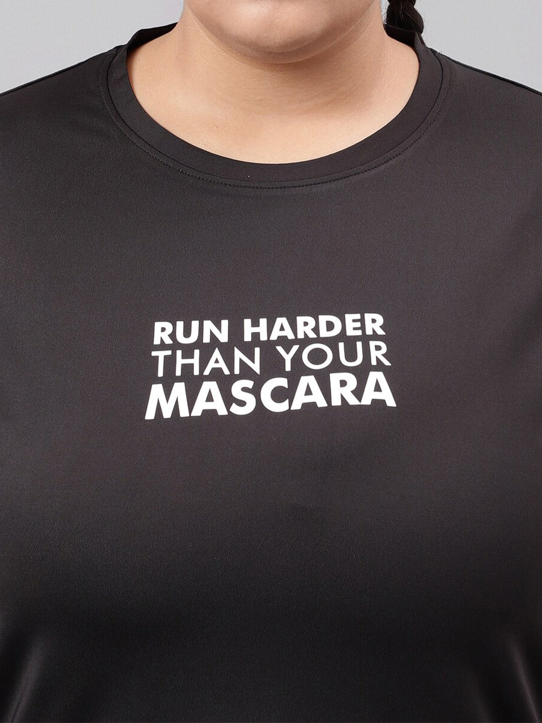 MKH Plus Size Typography Printed Drop Shoulder Sleeves Relaxed Fit Dri-FIT Sports T-Shirt - Distacart