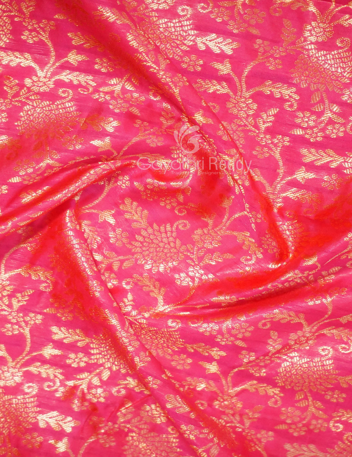 Shades of Peach Pink Floral Designbanaras Semi Silk Saree By Gayathri Reddy Designer Studio - Distacart