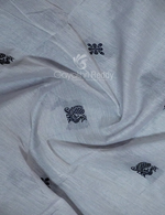 Thumbnail for Kalanetha Shades of Grey Pure Kanchi Cotton Saree With Kanchi Traditional Border By Gayathri Reddy Designer Studio - Distacart