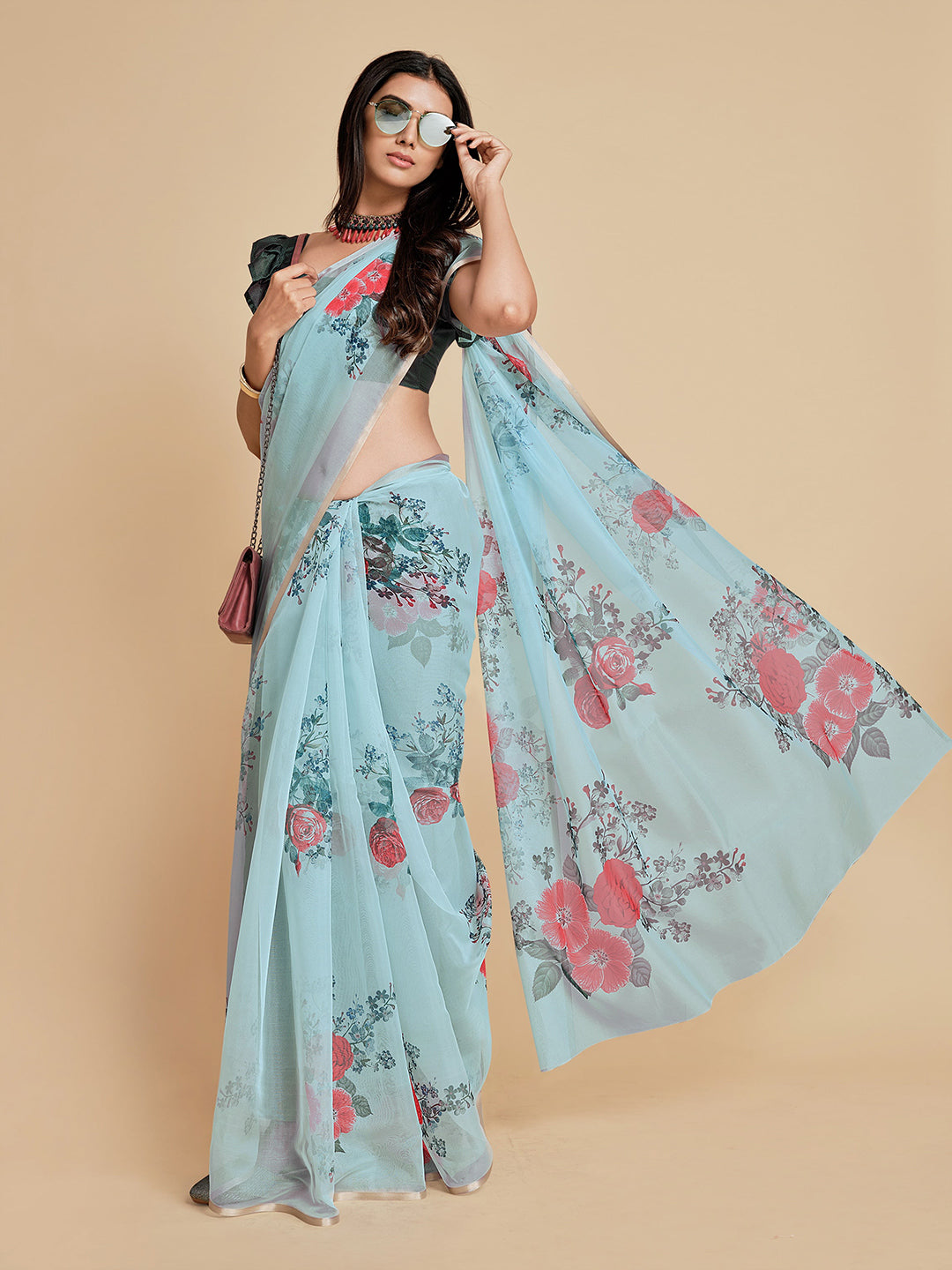Sangria Women Blue Sarees - Distacart