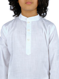 Thumbnail for Sethukrishna Boys White Angrakha Pure Cotton Kurta With Dhoti Pants - Distacart