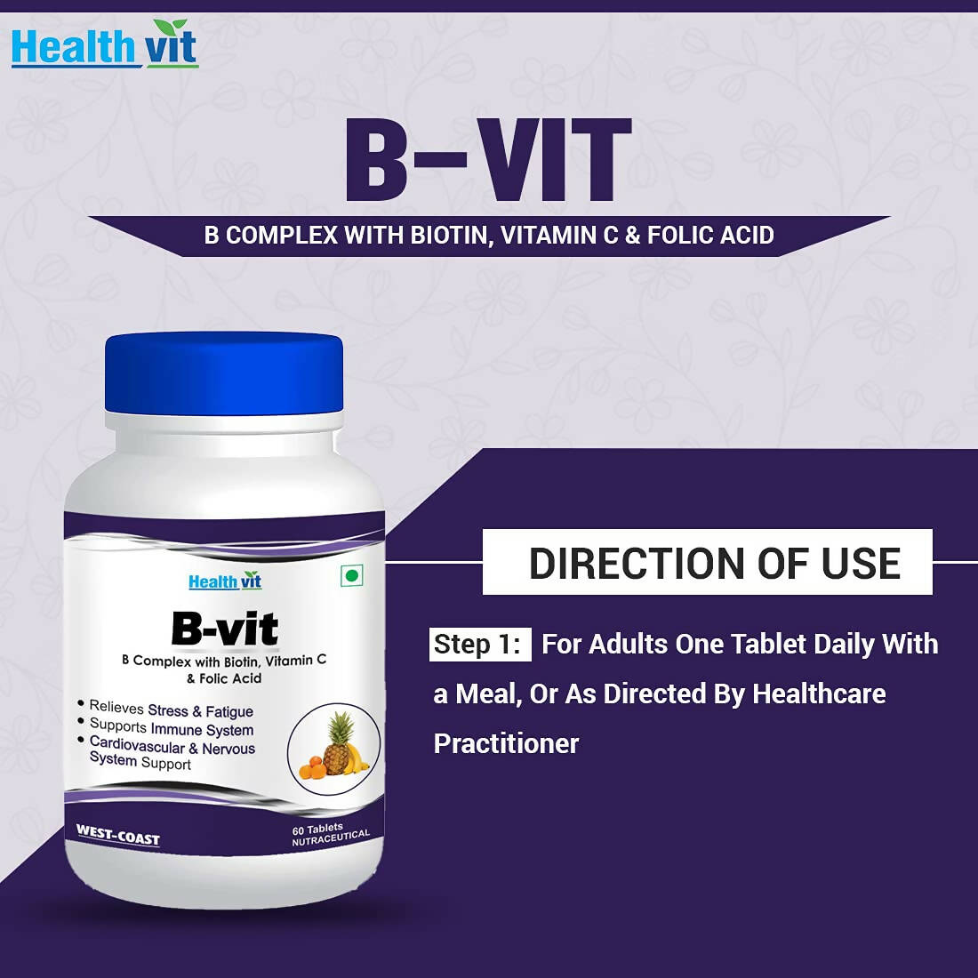 Healthvit Nutrition Natural B-Vit Tablets - Distacart