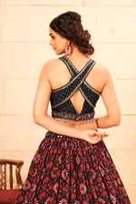 Thumbnail for Maroon Faux Georgette Sequence work Lehenga Choli with Dupatta - Dhvani - Distacart