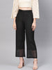 Juniper Women Black Cotton Flex Solid Wide Leg Palazzo - Distacart