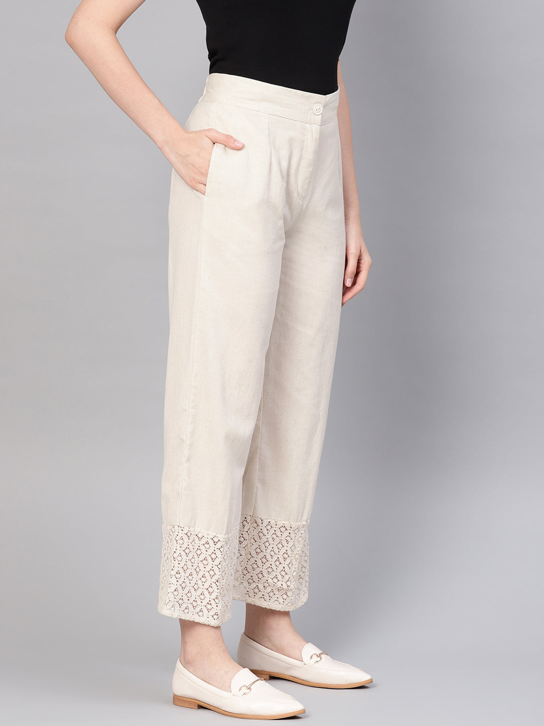 Juniper Women Natural Cotton Flex Solid Wide Leg Palazzo - Distacart