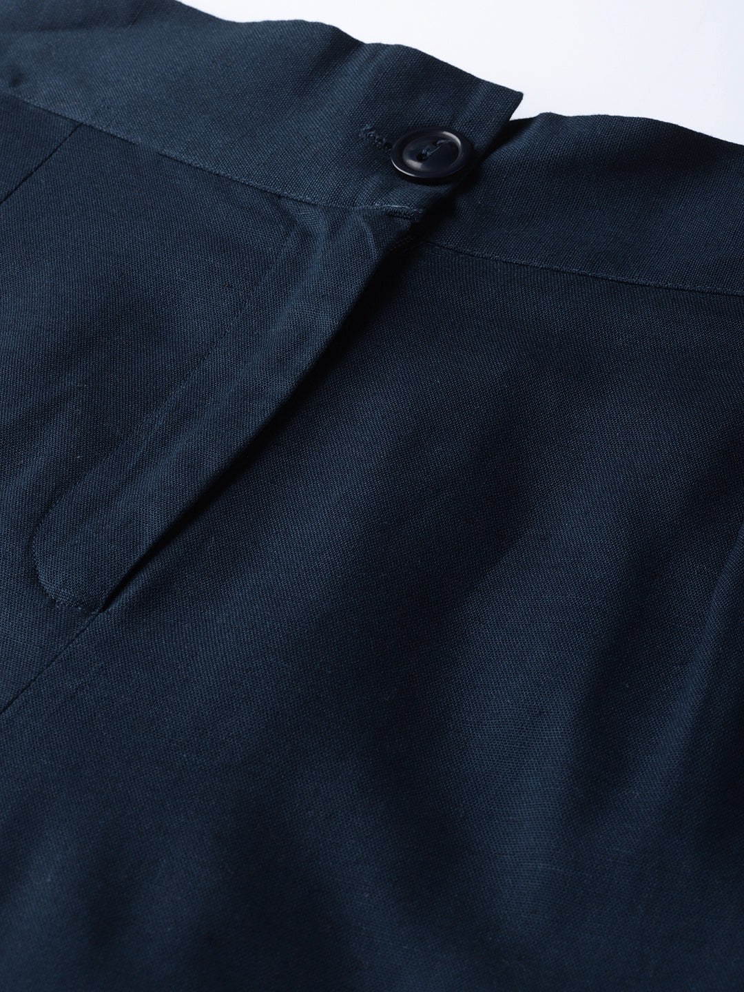 Juniper Women Navy Blue Cotton Flex Solid Wide Leg Palazzo - Distacart