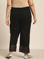 Thumbnail for Juniper Women Black Cotton Flex Solid Wide Leg Palazzo - Distacart