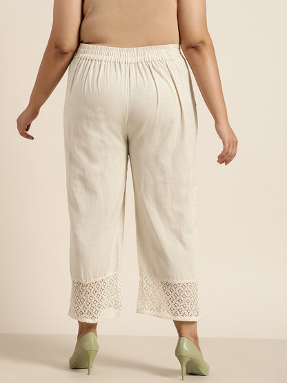 Juniper Women Natural Cotton Flex Solid Wide Leg Palazzo - Distacart