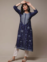 Thumbnail for Biba Floral Printed A-Line Kurta - Distacart