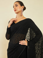 Thumbnail for Soch Floral Embroidered Stone Work Saree - Distacart