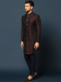 Thumbnail for KISAH Men Self-Design Cotton Sherwani Set - Distacart