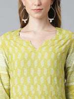 Thumbnail for Khushal K Women Green Printed Kurta with Palazzos - Distacart