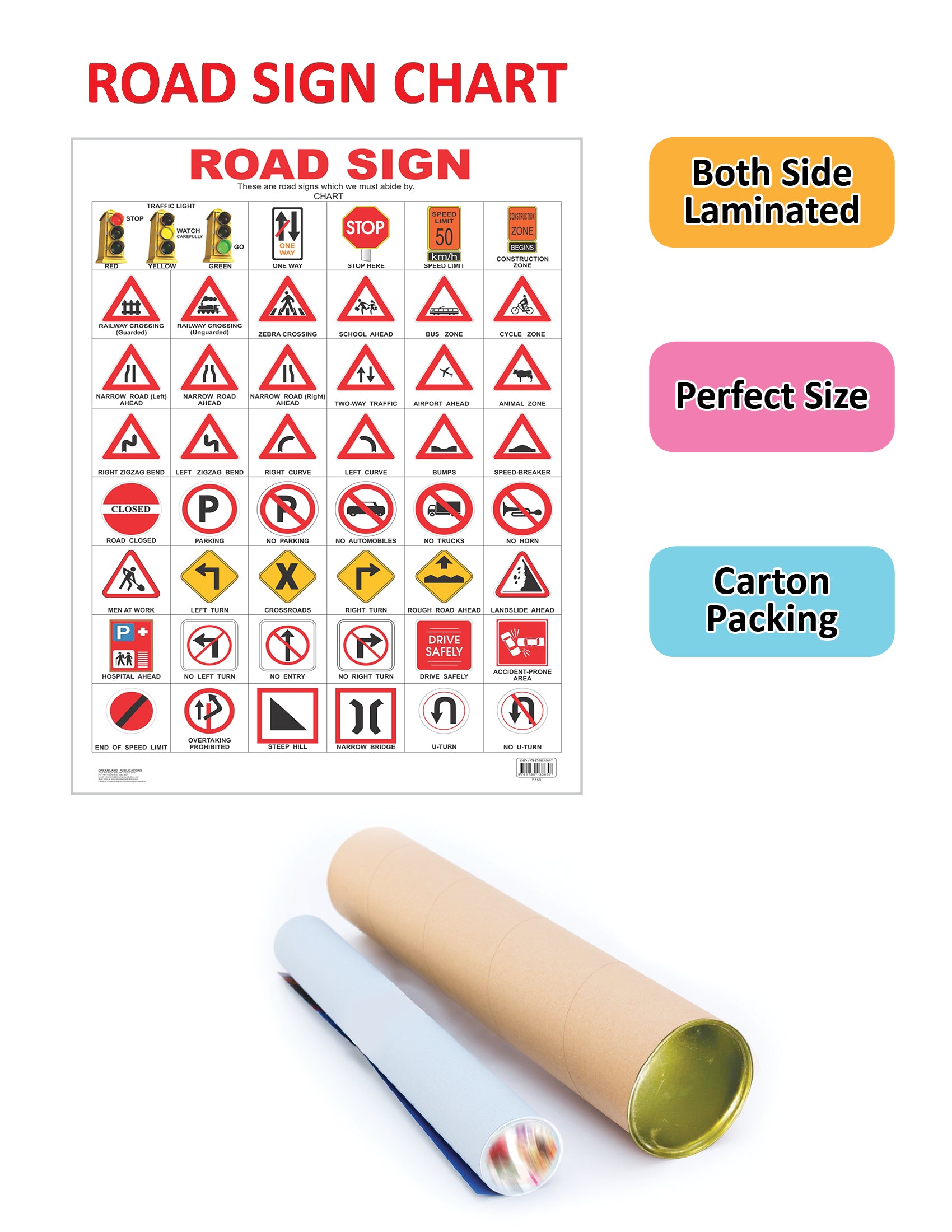 Dreamland Publications Educational Chart for Kids - Road Sign - Distacart