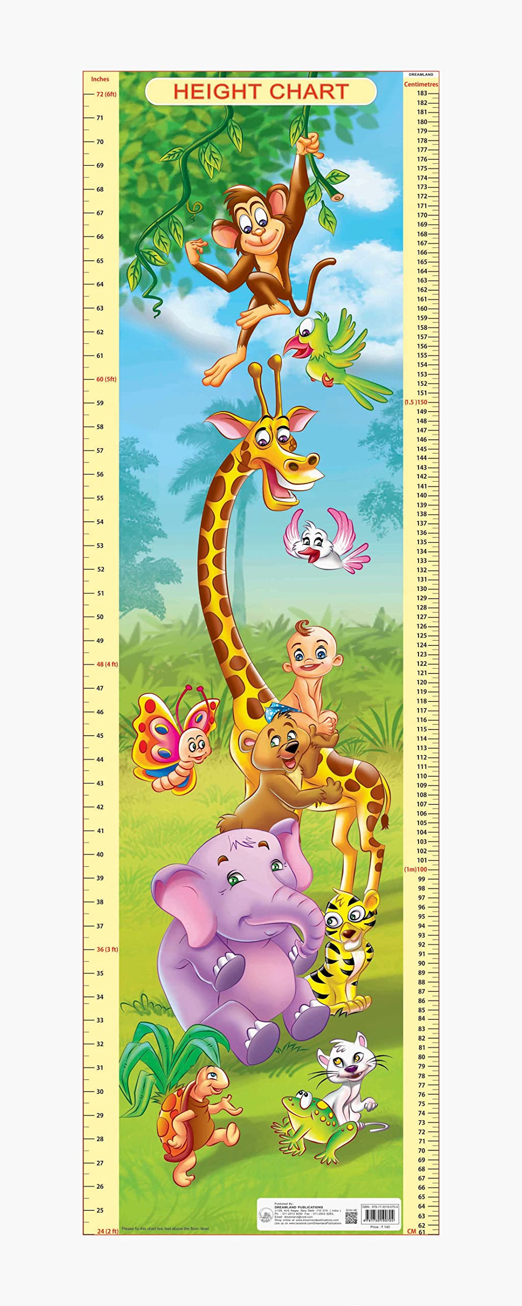 Dreamland Publications Educational Chart for Kids - Height Chart - 1 - Distacart