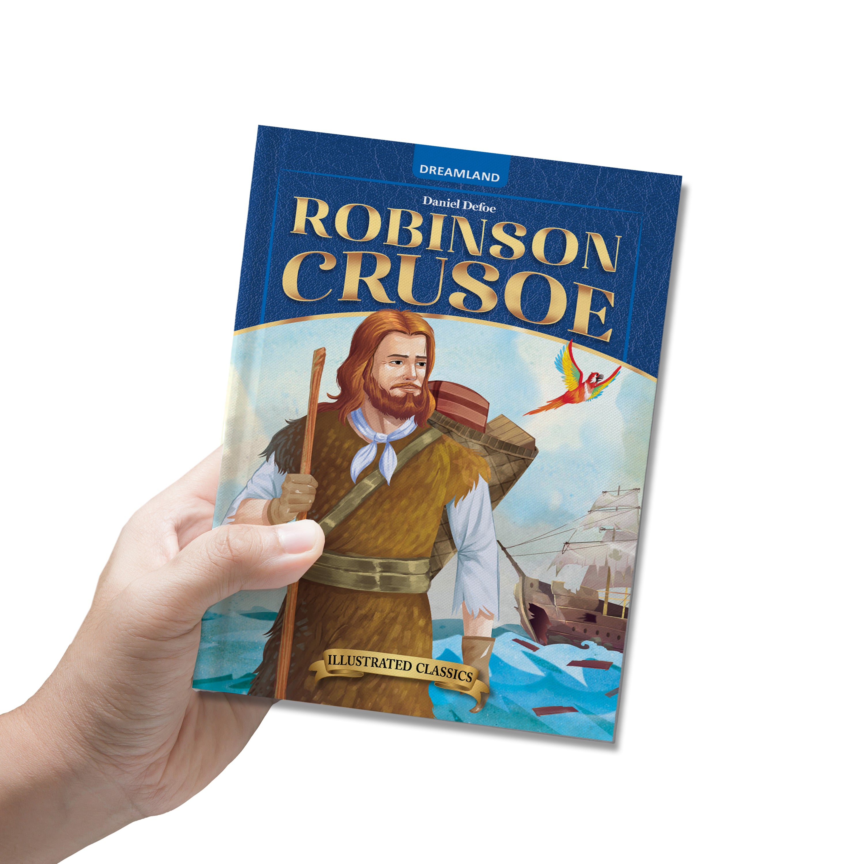 Dreamland Publications Robinson Crusoe- Illustrated Abridged Classics for Children with Practice Questions : Children Classic Fiction Book - Distacart