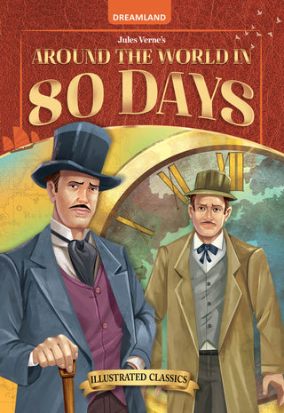 Dreamland Publications Around the World in 80 days- Illustrated Abridged Classics for Children with Practice Questions: Children Classic Fiction Book - Distacart