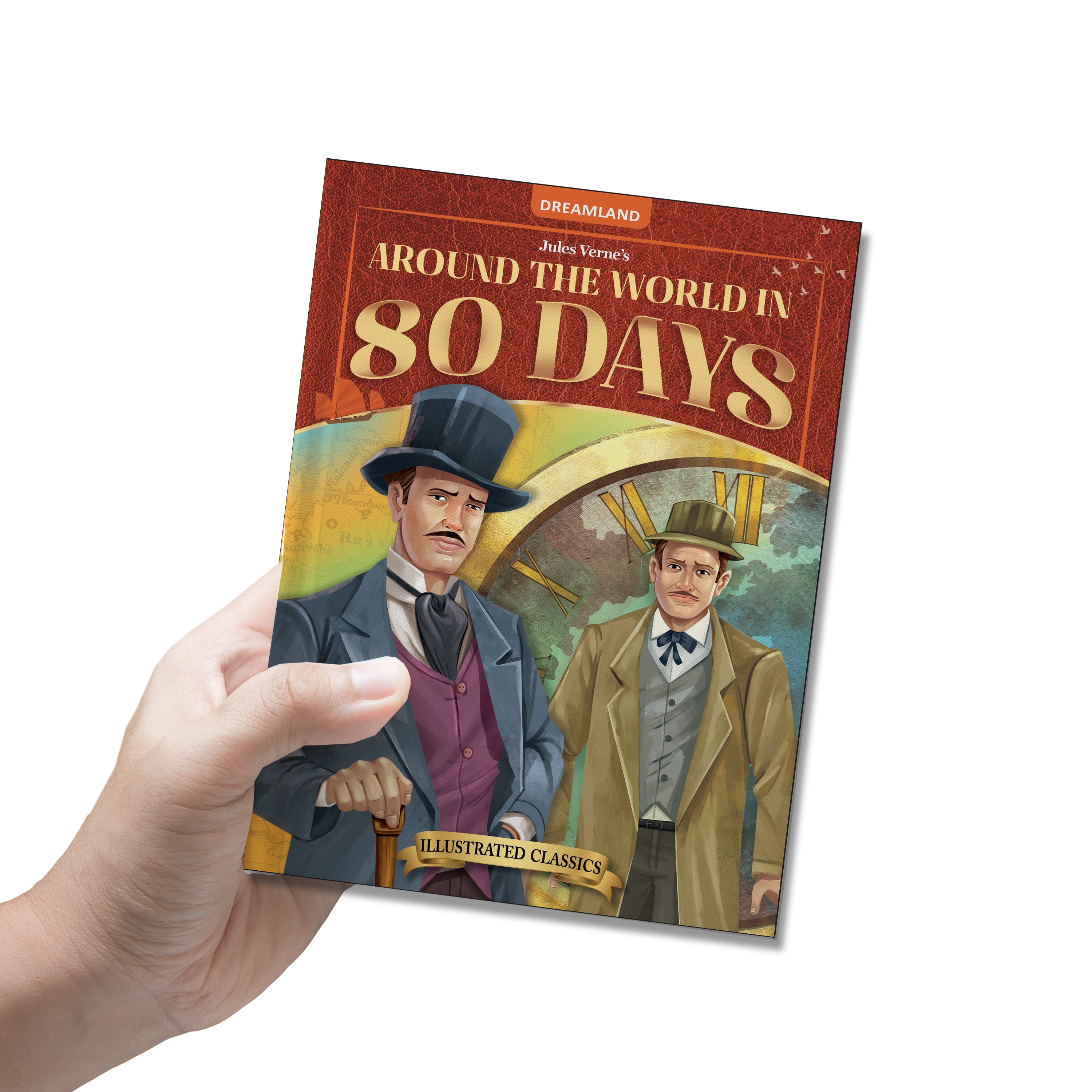 Dreamland Publications Around the World in 80 days- Illustrated Abridged Classics for Children with Practice Questions: Children Classic Fiction Book - Distacart