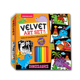 Dreamland Publications Dinosaurs - Velvet Art Set With 10 Free Sketch Pens - Distacart