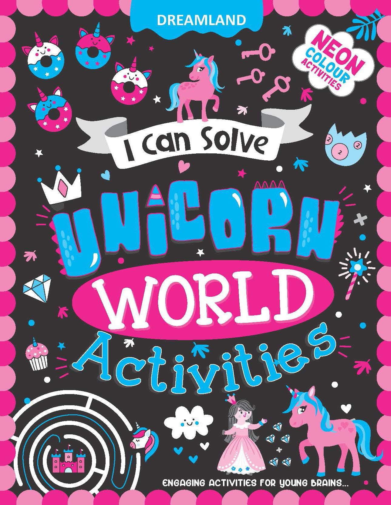 Dreamland Publications Unicorn World Activities - I Can Solve Activity Book for Kids Age 4- 8 Years | With Colouring Pages, Mazes, Dot-to-Dots - Distacart