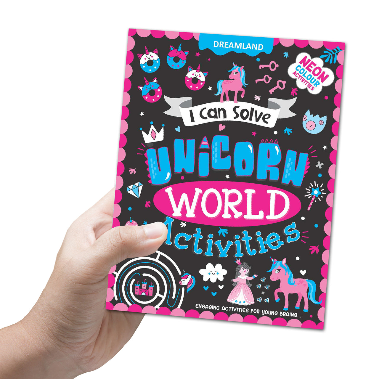 Dreamland Publications Unicorn World Activities - I Can Solve Activity Book for Kids Age 4- 8 Years | With Colouring Pages, Mazes, Dot-to-Dots - Distacart