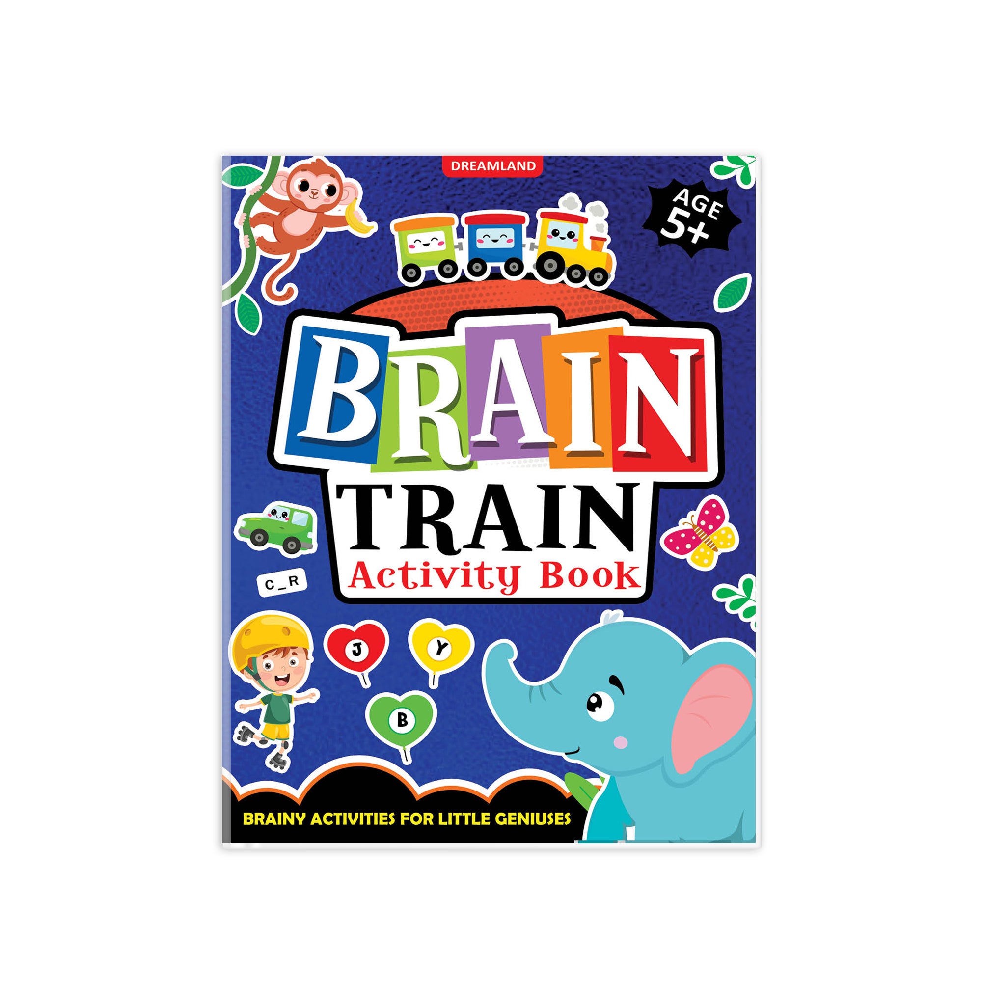 Dreamland Publications Brain Train Activity Book for Kids Age 5+ - With Colouring Pages, Mazes, Puzzles and Word searches Activities - Distacart