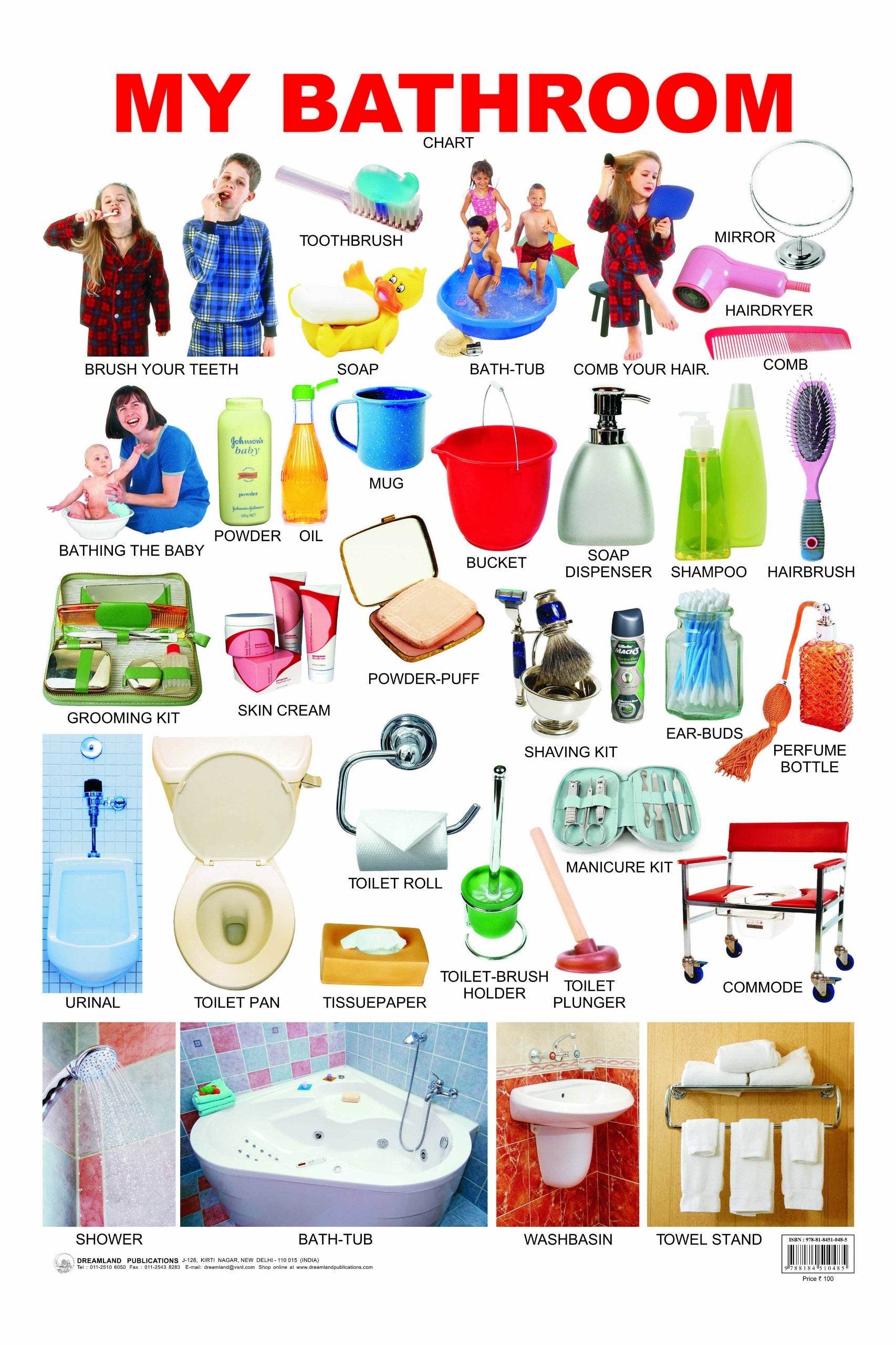Dreamland Publications Educational Chart for Kids - My Bathroom - Distacart