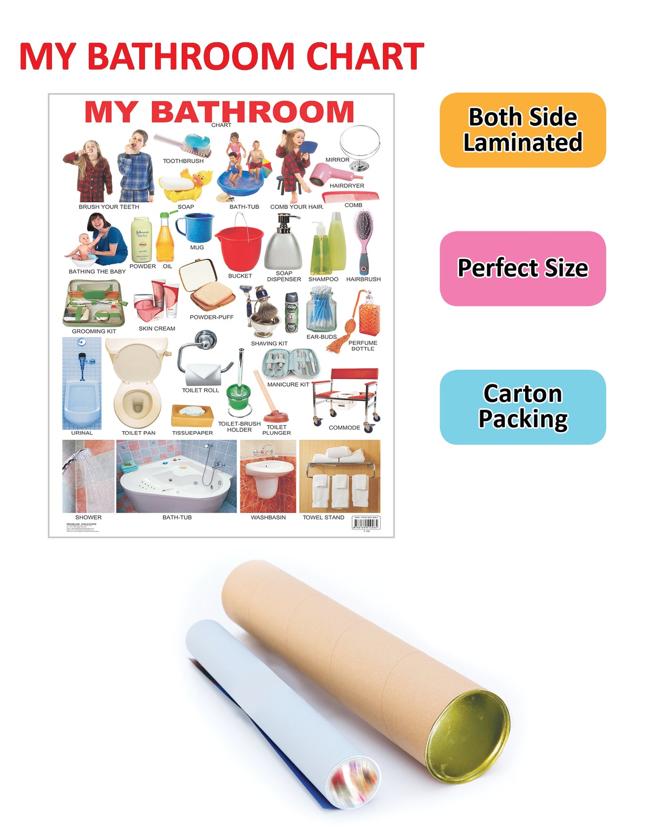 Dreamland Publications Educational Chart for Kids - My Bathroom - Distacart