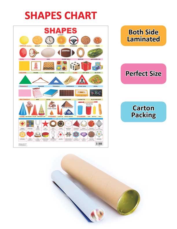 Dreamland Publications Educational Chart for Kids - Shapes - Distacart