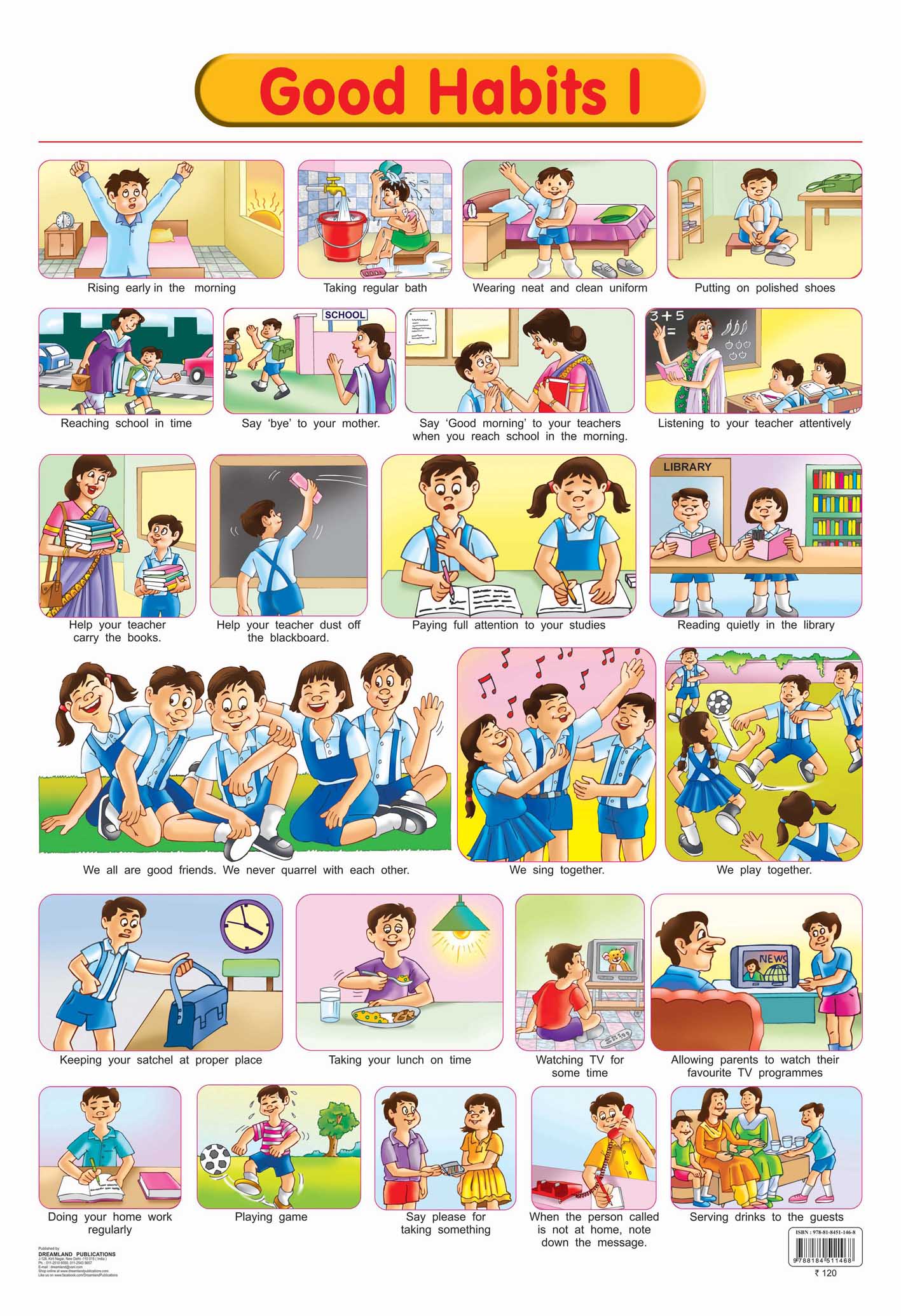 Dreamland Publications Educational Chart for Kids - Good Habits - 1 - Distacart