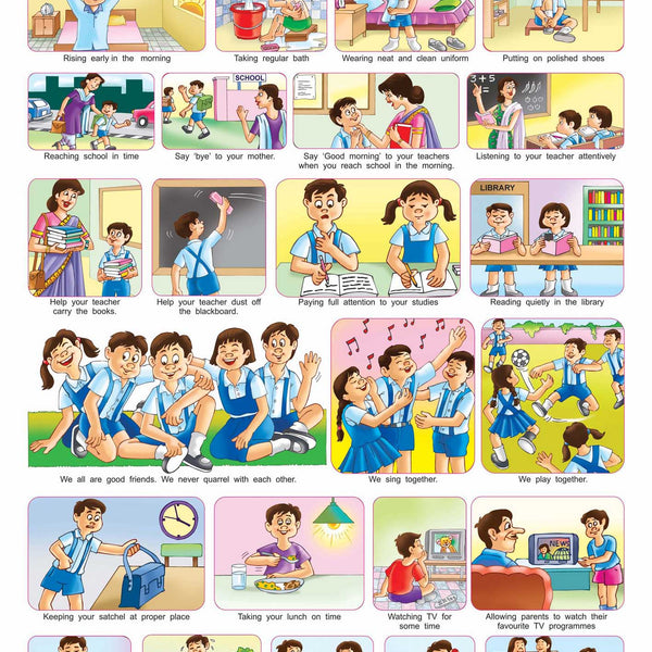 Dreamland Publications Educational Chart for Kids - Good Habits - 1 - Distacart